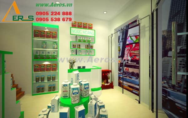 THiẾT KẾ NỘI THẤT SHOP SỮA CHị HOÀI, QUẬN 12, TP. HCM