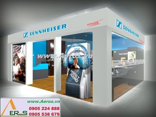 THIẾT KẾ GIAN HÀNG PHỤ KIỆN SENNHEISER CONCEPT  tai VINCOM, HCM