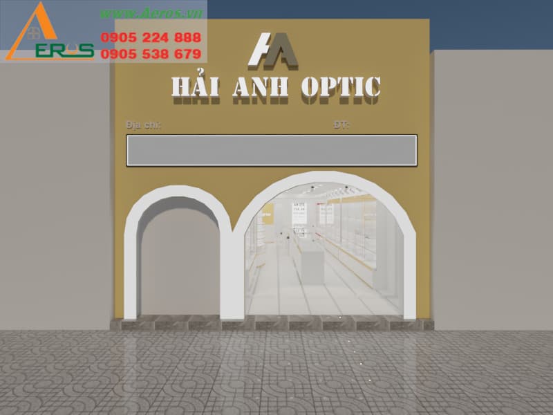 THiẾT KẾ THI CÔNG SHOP MẮT KÍNH HẢI ANH Ở TẠI QUẬN 3,TPHCM