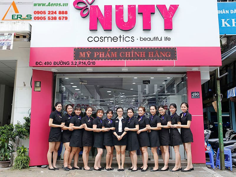 Thiết kế thi công shop mỹ phẩm Nuty Cosmetics Quận 10, TPHCM