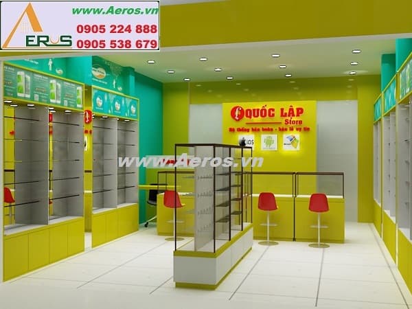 THIẾT KẾ THi CÔNG NỘI THẤT SHOP ĐIỆN THOẠI ĐẸP
