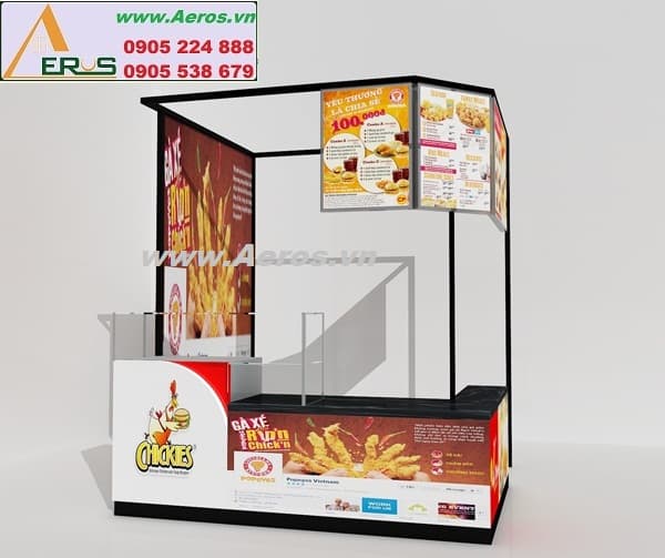 THIẾT KẾ NỘI THÂT CỬA HÀNG GÀ RÁN, chị Hiền, Q.12, tp.HCM