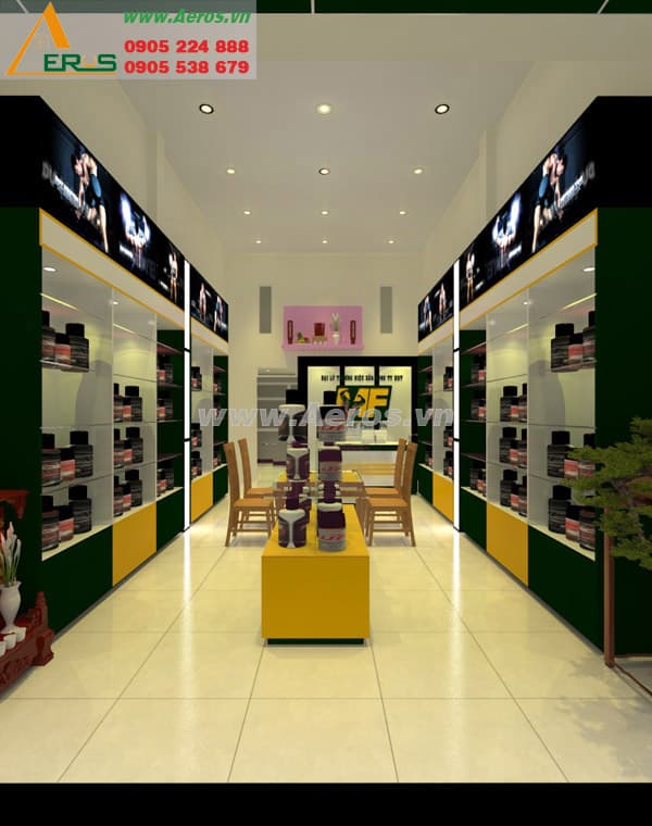 THiẾT KẾ NỘI THẤT CỬA HÀNG THỰC PHẨM THỂ HÌNH, ANH LÂM, Q.11, HCM