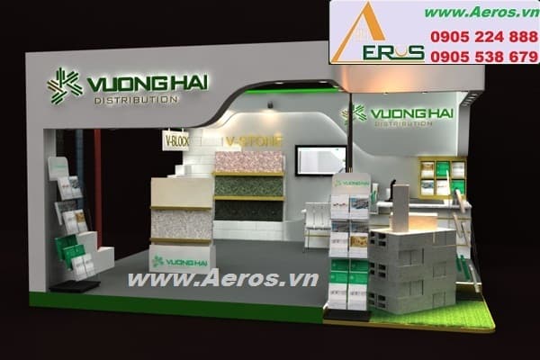 THIẾT KẾ THI CÔNG gian hàng hội chợ triển lãm VƯƠNG HẢI Tại Quận 7, HCM