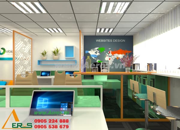 THIẾT KẾ NỘI THẤT CHUỔI VĂN PHÒNG WEBICO TẠi TP.HCM