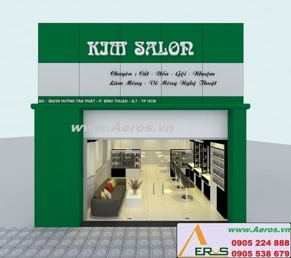 THIẾT KẾ THI CÔNG SALON TÓC CHỊ KIM Tại QUẬN 7, HCM