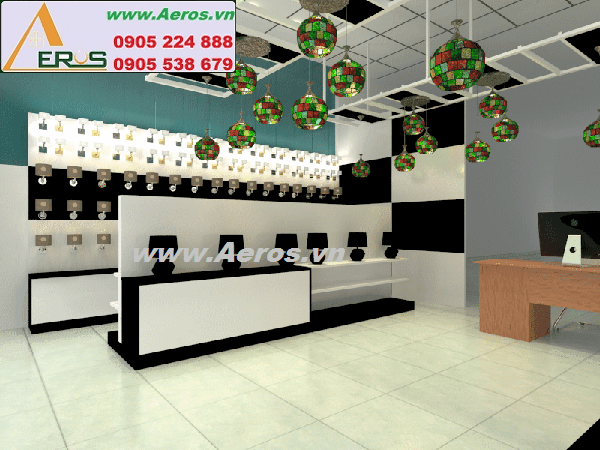 THIẾT KẾ NỘI THẤT SHOP BÓNG ĐÈN ANH KHUÊ Tại BÌNH DƯƠNG