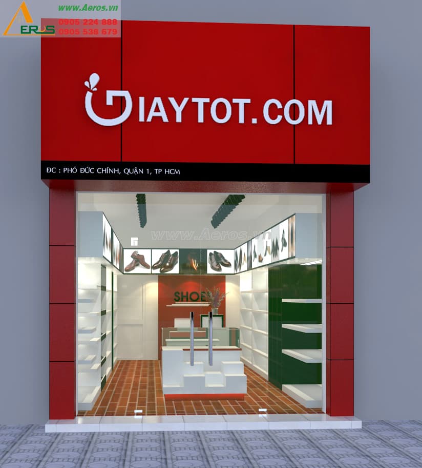 THIẾT KẾ NỘI THẤT SHOP GIÀY, ANH HOÀNG, QUẬN 1, TP. HCM