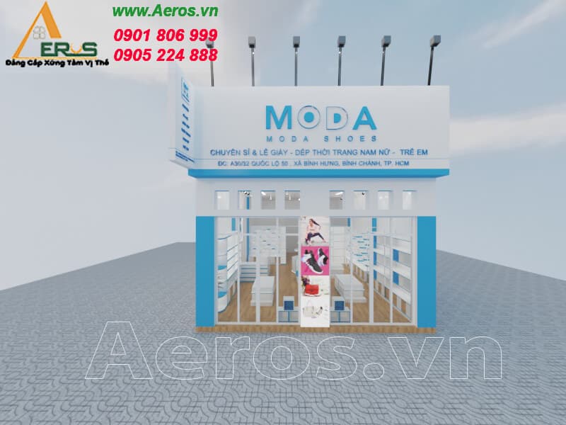 THIẾT KẾ THi CÔNG SHOP GIÀY DÉP MODA SHOE Ở QUẬN BÌNH CHÁNH, TPHCM