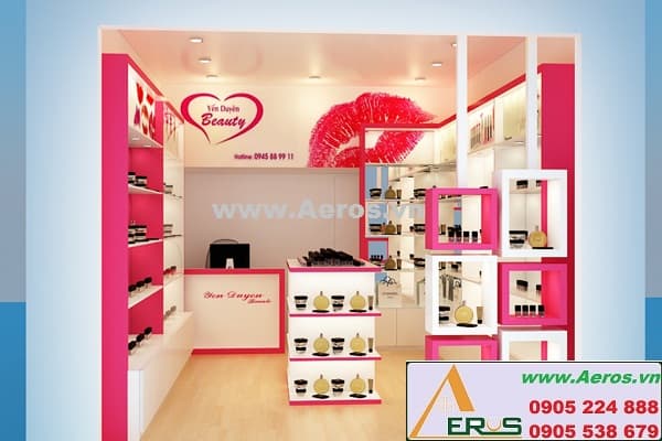 THIẾT KẾ NỘI THẤT SHOP MỸ PHẨM ĐẸP