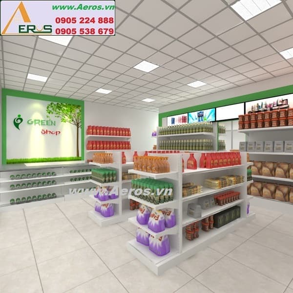 THIẾT KẾ THI CÔNG  NỘI THẤT SIÊU THỊ MINI GREEN SHOP Tại BIÊN HÒA